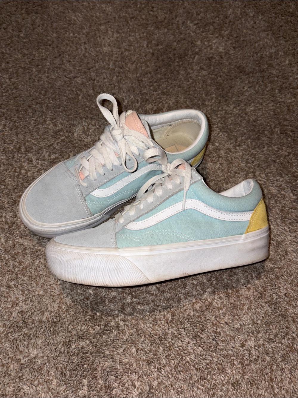 Vans Pastel Mint & Pink Old Skool Sneakers - Picture 3 of 5